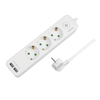 Picture of Logilink produžni kabl 3 mesta, 2 USB, prekidač, 1.5m, beli