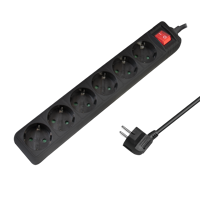 Picture of Logilink produžni kabl 6 mesta, prekidač, 1.5m, crni