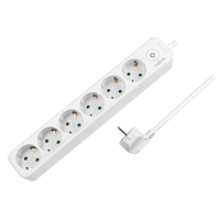 Picture of Logilink produžni kabl 6 mesta, prekidač, 1.5m, beli
