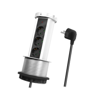 Picture of Logilink produžni kabl 3 mesta, pop-up, 100mm, 1.8m, srebrno crni