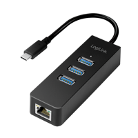 Picture of Logilink USB 3.2 Gen 1 Hub, 3-port, USB type C - Gigabit Ethernet