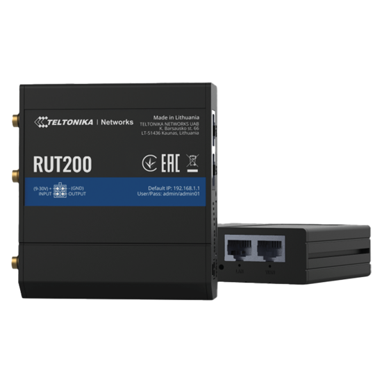Picture of Teltonika RUT200 Industrial LTE WiFi Router, 4G, 1xWAN, 1xLAN, 1xSIM