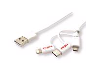 Picture of Secomp Roline USB 2.0 Charge & Sync A micro B + 8 pin + Type C m/m 1.0m