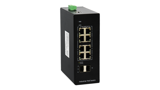 Picture of BDCOM IES200-V25-2S8P 8-Port Gigabit PoE+ 2-Port Gigabit SFP L2+ Managed PoE Industrial Switch
