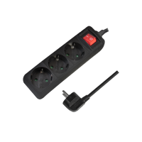 Picture of Logilink produžni kabl 3 mesta, prekidač, 1.5m, crni