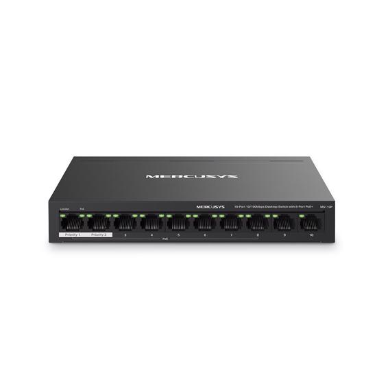 Picture of Mercusys MS110P 10-Port 10/100Mbps Desktop Switch with 8-Port PoE+
