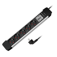 Picture of Logilink produžni kabl 5 mesta, LCD displej potrošnje, aluminijum