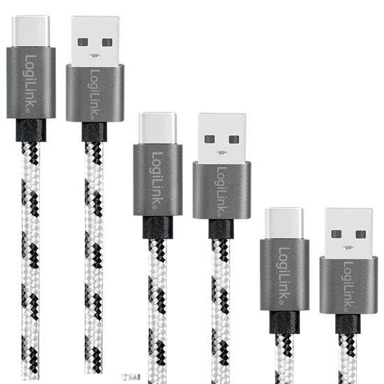 Picture of Logilink USB 2.0 Type C, C/M na USB - A/M, 3-pak set 0.5 m / 1 m / 2 m