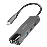 Picture of Logilink Type C HUB, 1 x 2.5 Gb LAN, 1x USB-A 3.0, 2 x USB Type C 2.0